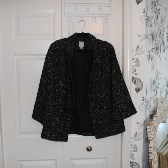 Cape Coat Boucle Grey Small - Picture 6 of 9